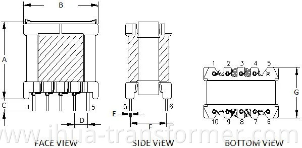 More Reliability Ef Type Flyback Switching Mode Power High Frequency Pulse Audio Transformer